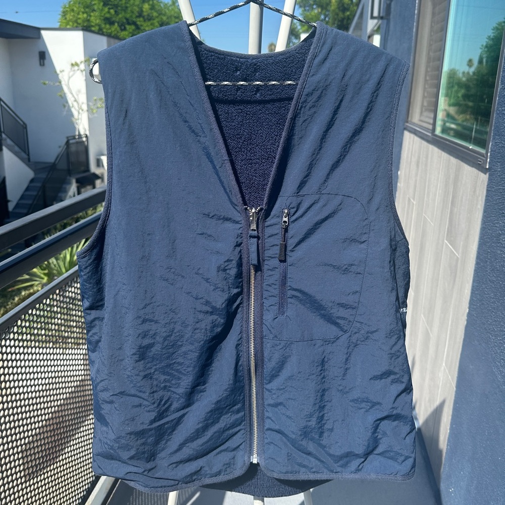 Pop Trading Company Harold Reversible Vest Navy - Picture 3 of 11